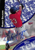Sports Memorabilia Autograph Warehouse 344105 Ruben Salazar Autographed Baseball Card - Minnesota Twins FT 2000 Topps Tek No. 41-16 Rookie