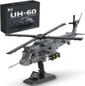 MISINI M8039 1:35 UH-60 Black Hawk Helicopter Building Blocks Set Military Armed Helicopter Bricks Model Kit for Adults Collectible Display Toy Realistic Details The Collector's Gift1377 Pieces