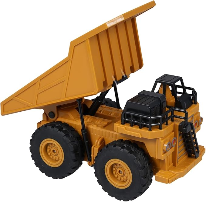 Remote Control Dump Truck 2.4Ghz 6 Channel RC Construction Vehicle Toy with Lights Music Electric Transport Garbage Truck Toys for Teen Birthday Gift