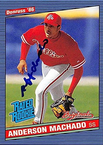 Sports Memorabilia Autograph Warehouse 244577 Anderson Machado Autographed Baseball Card - Philadelphia Phillies FT 2002 Donruss Originals Rated Rookie - No. 233