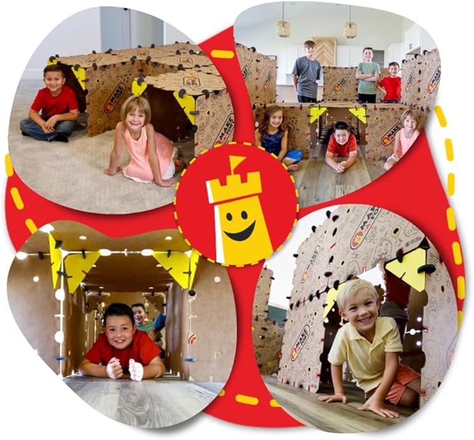 Make-A-Fort Explorer Kit - Build Really Big Forts for Kids - Endless Play for Ages 4 and Up - Build Incredible Forts Mazes Tunnels and More - Durable Reusable and Made in USA