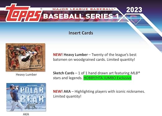 2023 Topps Series 1 Baseball Jumbo Box (10 Packs/46 Cards: 1 Auto 2 Silver Packs)