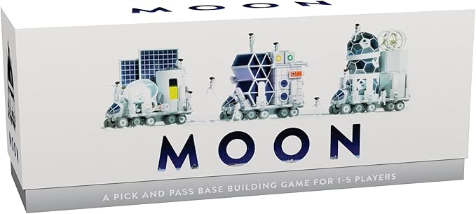 Sinister Fish Games: Moon - A Lunar Competitive Sci-Fi Board Game A Pick &amp Pass Base-Building Game for 1-5 Players Ages 10+