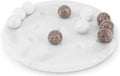 Radicaln Marble Tic Tac Toe Board Game 10 Inches White &amp Oceanic Handmade Strategy Board Games for Coffee Table Decor Adult Board Games for Game Night