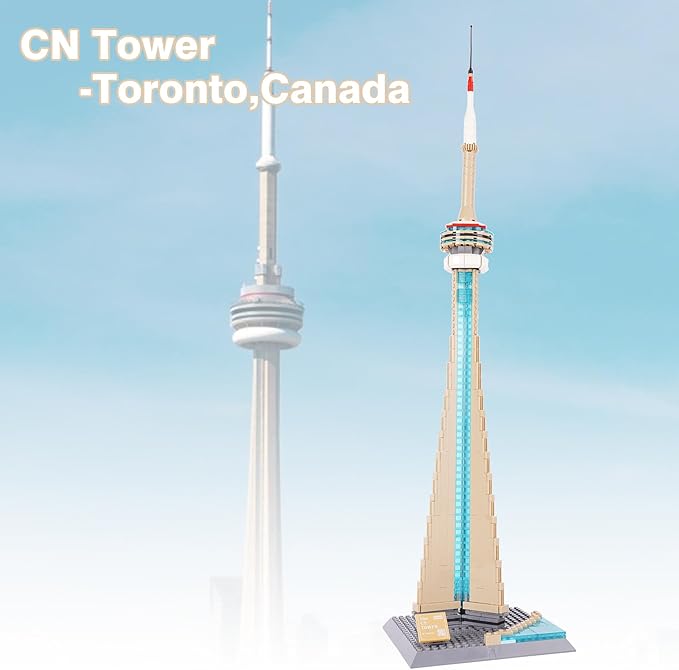Oichy CN Tower Building Blocks Set 400 PCS Famous Architecture Model Building Kits Collection CN Tower Model Blocks for Adults and Kids