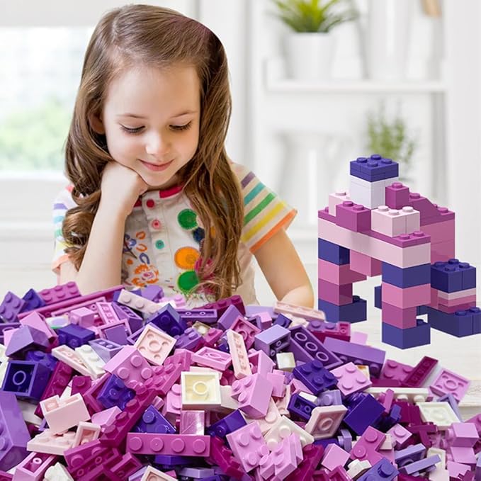 1200 Pieces Building Bricks Play Set Colors Mixed Shapes Classic Colors Bulk Building Blocks Generic Brick Building Parts for Boys and Girls