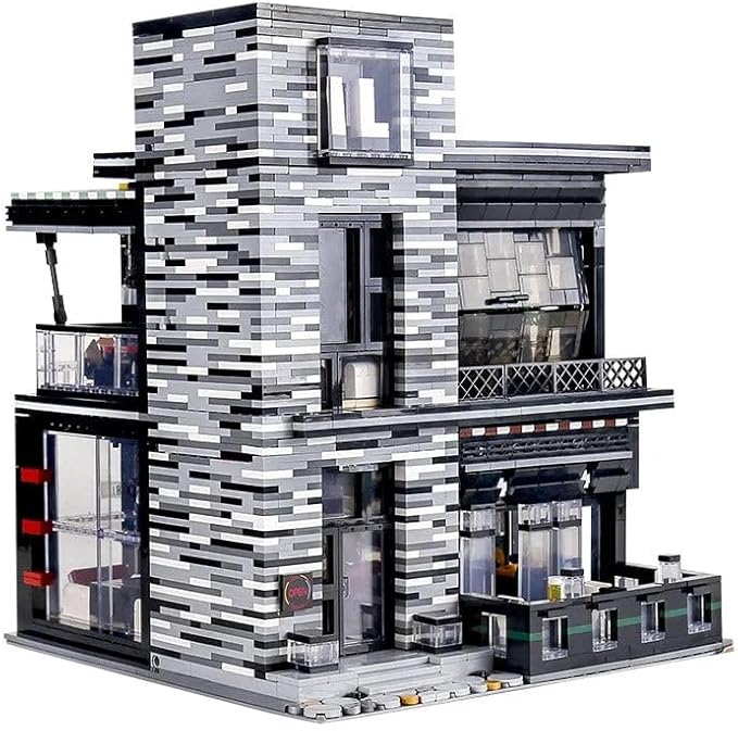 General Jim's Islet Pub &amp Restaurant Modular Building Set with LED Lighting 3992 Pieces Modern Corner Bar &amp Restaurant Compatible with Major Brick Brands GJ-MPR