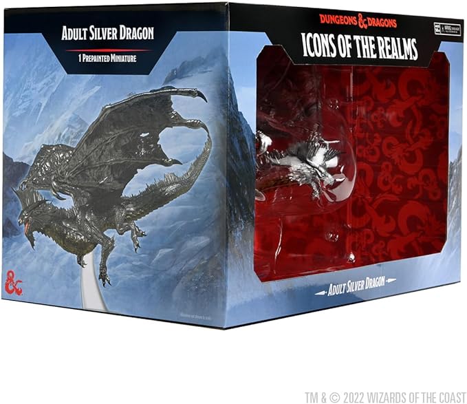 WizKids D&ampD Icons of the Realms: Adult Silver Dragon