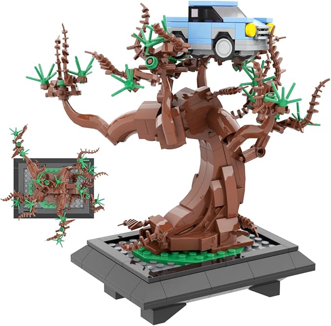 Willow Tree Bonsai Building Set A Display Stand for Lego Harry Potter Ford Anglia 76424 Magical Tree with Mini Car for Adults and Kids Versatile Toy Building Set for Home Decor