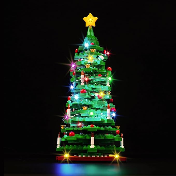 Upgraded Led Light Kit Compatible with Lego Christmas Tree Building Set Lights Decoration Compatible with Lego 40573 Gift Idea for Christmas Tree Lights (Model Not Included)