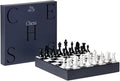Printworks Art of Chess – Black &amp White Wooden Chess Set with Acrylic Board – Stylish Coffee Table Game for Adults – Multilingual Instructions Included