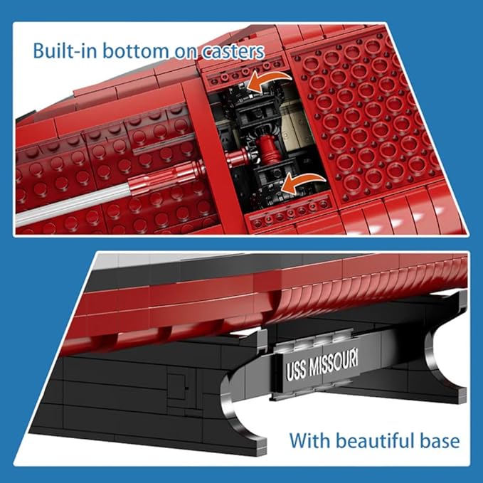 USS Missouri Aircraft Carrier Battleship Building Toys Set WW2 Navy Warship Battleship Building Set Military Building Block Set for Teens and Adults Army Toy for Collectors(2228 PCS)
