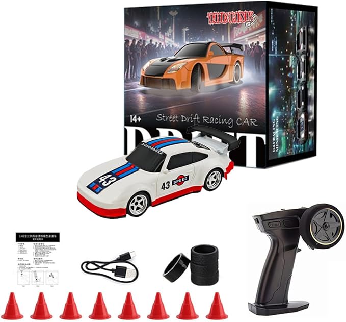 1/43 Scale RC Mini Racing Car Full Proportional Electric Mini Racing Drift Car Model with Lights (RTR) - Standard Version
