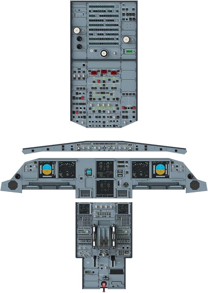 Airbus A320neo Poster Wall Art Airplane Cockpit Air Plane Cockpit High Detail Instruments Airplane Controls Photo Poster for Aircraft Enthusiasts Teaching Decoration - 51.5×36.6 In
