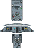 Airbus A320neo Poster Wall Art Airplane Cockpit Air Plane Cockpit High Detail Instruments Airplane Controls Photo Poster for Aircraft Enthusiasts Teaching Decoration - 51.5×36.6 In