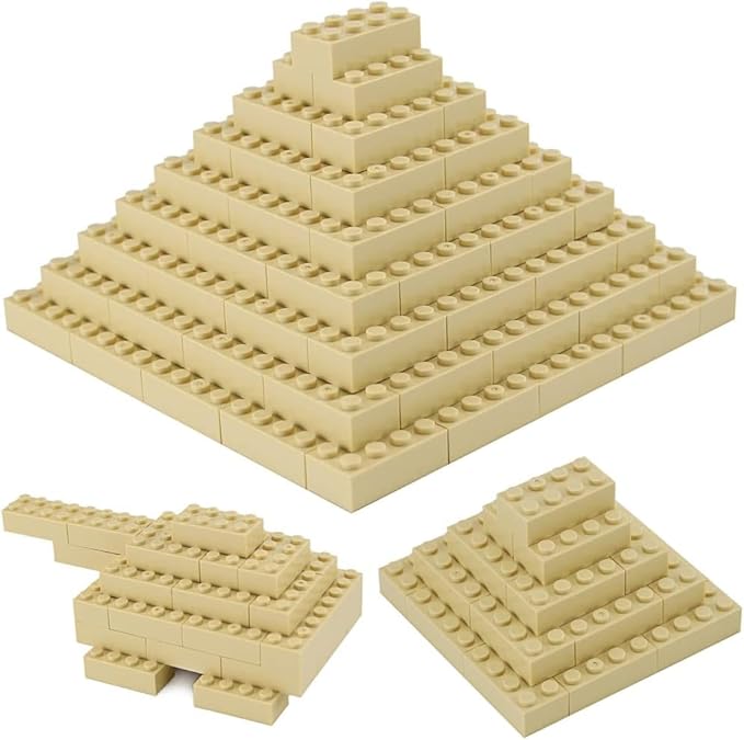 500 Piece Tan Bricks Bulk Tan 2x4 Building Bricks Flat Compatible with Lego Parts and Pieces: 2x4 Tan Bricks(Color: Tan)