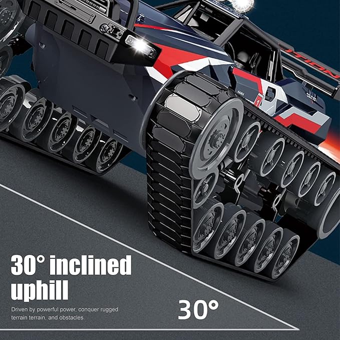 GoolRC RC Tank Car 1/12 Scale 2.4GHz Remote Control Tank 360?Rotating Off-Road RC Crawler Military Vehicle with Rechargeable Battery Gifts for Adults Teens (Red)