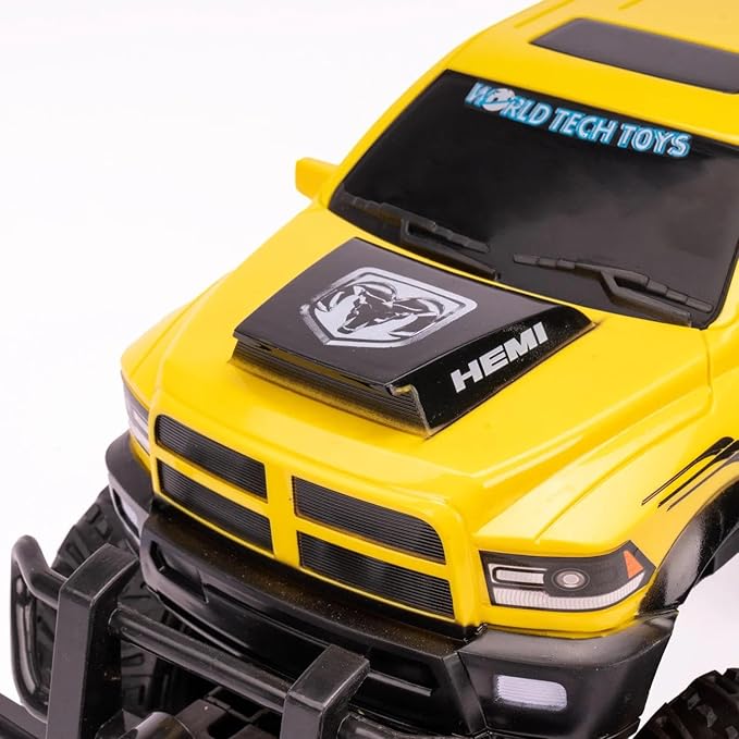 World Tech Toys Dodge Ram 2500 1:14 Scale RC Monster Truck – Officially Licensed - Electric Powered All Terrain RC Truck - Full-Function Radio Control - Kids 6+ (Yellow)