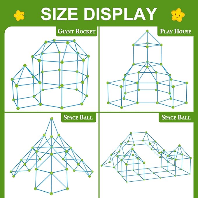 SpringFlower Fort Building Kit for KidsSTEM Construction Toys Educational Gift for 3 4 5 6 7 8 9 10 11 12 Years Old Boys and GirlsUltimate Creative Set for Indoor &amp Outdoors Activity200 PcsGr