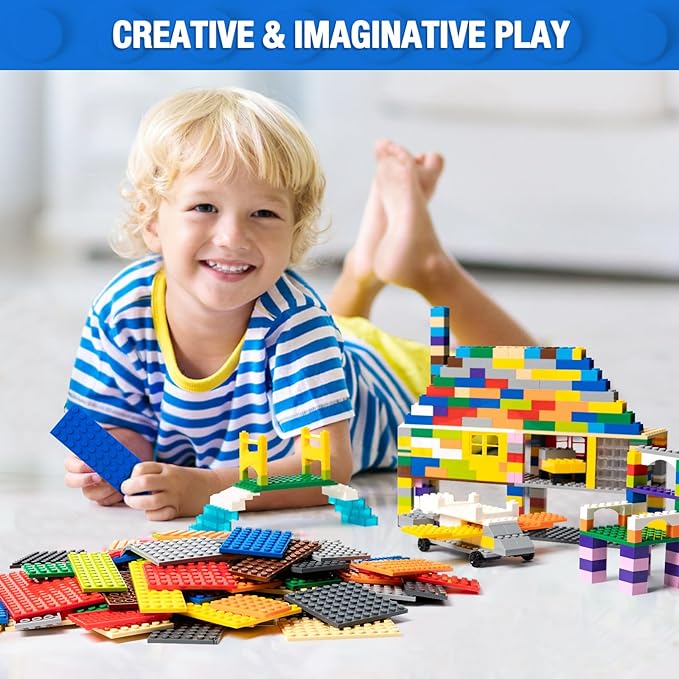 110 Pieces Classic Building Plates 11 Sizes Small Baseplates Multipacks - Compatible with All Major Brands Pieces Flat Platform Base for Moc Building White