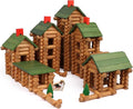 Wondertoys 530 Pcs Wooden Logs Set Ages 3+ Classic Building Log Toys for Kids Creative Construction Engineering Educational Gifts