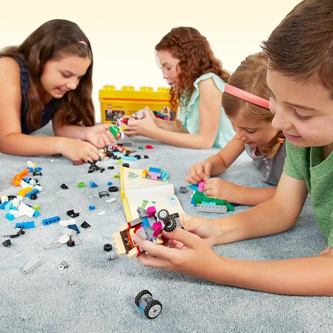LEGO Classic Medium Creative Brick Box 10696 Building Toy Set - Featuring Storage Includes Train Car and a Tiger Figure and Playset for Kids Boys and Girls Ages 4-99