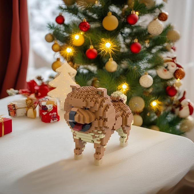 Larcele Micro Building Blocks Animal Set DIY Mini 3D Building Toy Bricks768 Pieces KLJM-05(Chow)
