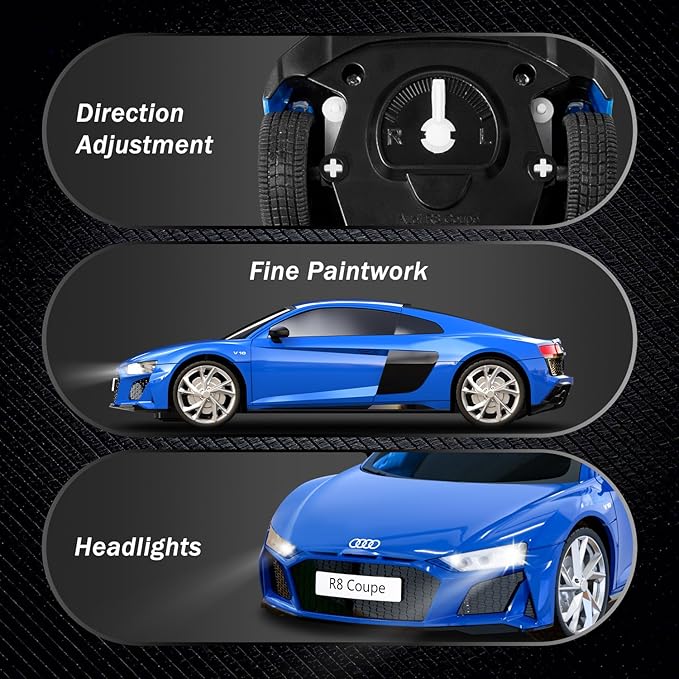 Audi Remote Control Car 1:24 Scale Electric Sport Racing Hobby Toy Car Audi Model Vehicle for Boys Girls Birthday Gifts（Blue）