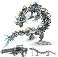 HIGH GODO Dragon Building Blocks Sets for Adults 2 in 1 Grey Mechanical Dragon Animal Building Model Collectible Display Toys Cool Creative Gifts for Teens Fans (1390 Pcs)