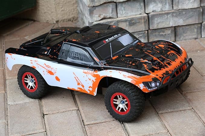 SummitLink Compatible Custom Body Muddy Orange Over White/Black Replacement for 1/10 Scale RC Car or Truck (Truck not Included) SS-WBR-01