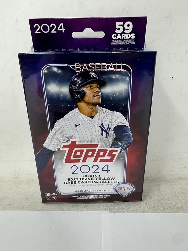 Topps 2024 Baseball Trading Cards 59 Cards Series 2 Hanger Pack Navy/Red/White