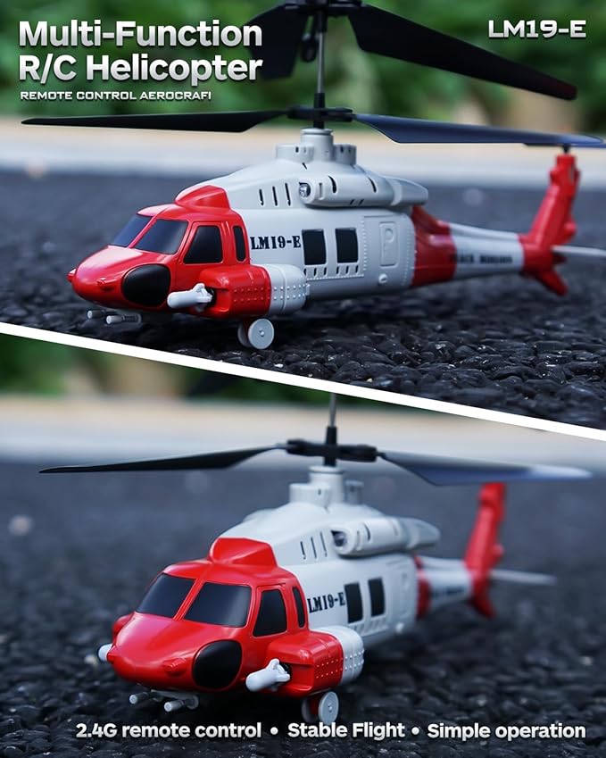 Army RC Helicopter with 10 Missiles LM19-E 2.4GHz Remote Control Helicopter for Beginners and Adults Military Helicopter Toy LED Lights Altitude Hold One-Key Take Off Indoor Friendly