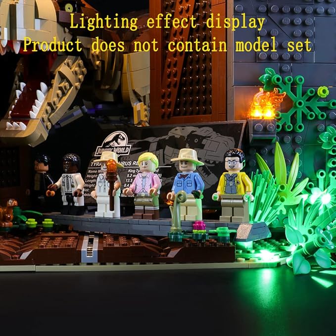 LED Light Kit Compatible with Lego Jurassic Park:T.rex Rampage - Lighting Set for Jurassic World 75936 Building Model (Model Set Not Included)