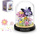 QLT QIAOLETONG Flower Bouquet Building Kit for Adults Animals Flowers 582 PCS Botanical Collection Mini Building Blocks Set Valentine's Day for Her Mom Women Wife Girlfriend (Butterfly)