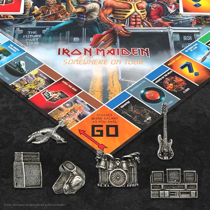 Monopoly Iron Maiden | Play as Bruce’s Lantern Guitar Amp Stack Nicko’s Drum Kit and More | Officially Licensed Collectible Game Honoring British Classic Heavy Metal Icons