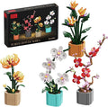 Flower Bouquet Building Blocks 4 Set Artificial Flowers Toys Botanical Collection DIY Unique Home&ampOffice Bonsai Decoration Adults Teen Girls for Birthday