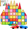 LATI 130-Piece Magnetic Tiles Building Toy Large Set for KidsMagnetic Building Blocks Construction SetOpen-Ended Play STEM Educational ToyCompatible with Other BrandsGift for Boys &amp Girls Ages