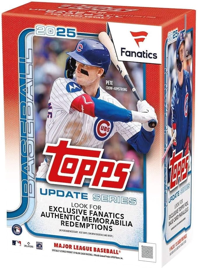 2025 Topps Update Series Trading Card Retail Display Box – 20 Packs 14 Cards per Pack – Look for Autograph &amp Relic Cards Retail Exclusive Holo Foil Parallels