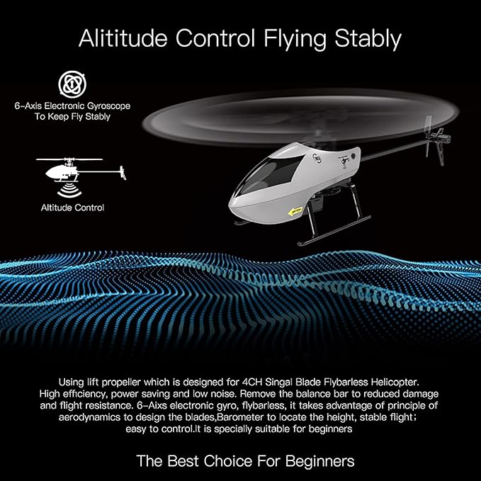 GoolRC C129 V2 RC Helicopter 4 Channel Remote Control Helicopter with 6-Axis Gyro 2.4GHz RC Aircraft with 3D Flips Altitude Hold One Key Take Off/Landing and 3 Batteries for Adults and Beginners