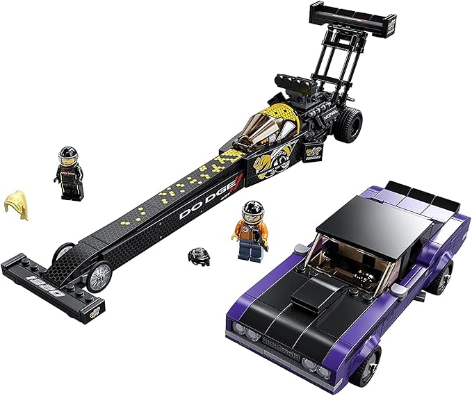 LEGO Speed Champions Mopar Dodge//SRT Top Fuel Dragster and 1970 Dodge Challenger T/A 76904 Building Toy New 2021 (627 Pieces)
