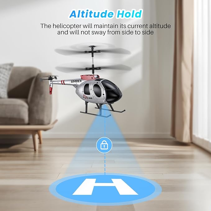 SIMREX RC HelicopterRemote Control Helicopter Toy for Kids &amp Beginners Altitude Hold 2 Speeds2 Batteries Gift for Kids Boys Girls