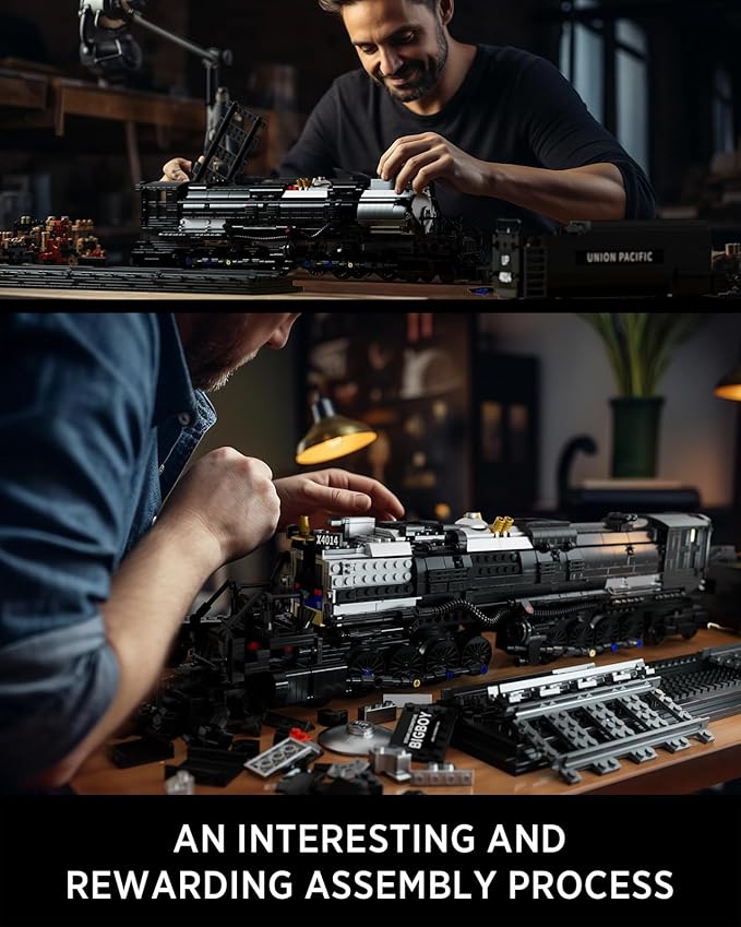 Nifeliz Big Boy Locomotive Articulated Steam Locomotive Building Block Set Legendary Steam Train Display Kit for Gift Giving (1818 Pieces)