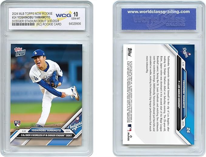 WCG 2024 Topps YOSHINOBU Yamamoto Dodger Stadium Debut Rookie Card (RC) #24 - GEM Mint 10
