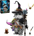Magic School Wizard Cat Building Set 1458 Pieces Sorcerer Kitten Model Kit with Magic Staff Flying Golden Ball &amp Owl Fantasy Animal Construction Toy Witchy Home Decor Gift for Adults &amp Teens