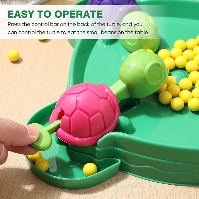 Turtle Board Game: Hungry Board Game for Kids - Table Bean Chessboard Pre-School Early Educational Toys for 4-2 Players Ages 2+