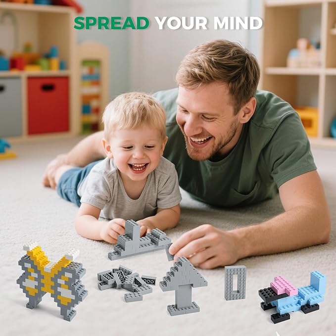 500 Piece Classic Building Bricks and 1 Gray Baseplate 2x4 Bricks Bulk Creative Building Toys Blocks Bulk for Kids Ages 6+ Light Gray(Samll Bricks 1.25x0.62x0.47 in)