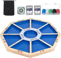 Wooden Michigan Rummy Board Game13 * 13 inchesTripoley GameDeluxe Set 1 Michigan Rummy Board2 Pokers100 Chips(in a Box)1 Manual1 Portable StorageParty GameBlue (Blue)