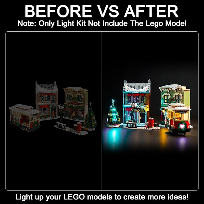 Upgraded Led Light Kit for Lego Holiday Main Street Building Set Compatible with Lego 10308 (Model Not Included)