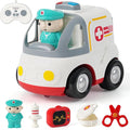 Remote Control Car for Kids - Cartoon RC Ambulance Toy for Toddlers 18+ Months Ages 2 3 4 5 Years Old Birthday Gifts for Boys with Lights &amp Sounds &amp Music