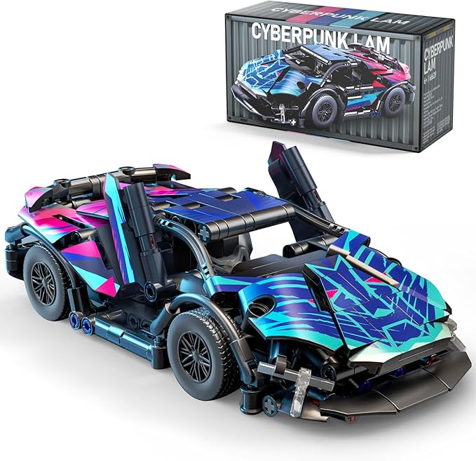 Sports Car Building Block Set for Boys &amp Adults 1:18 Cyberpunk Race Car Model Kit MOC Collectible Supercar Toy Birthday Gifts for Kids Boys Girls Teens Age 8-12 14+